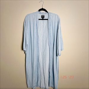 FOREVER 21 light wash chambray long kimono